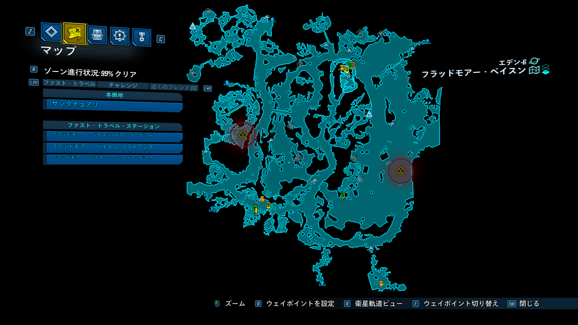 ラジオ塔の位置