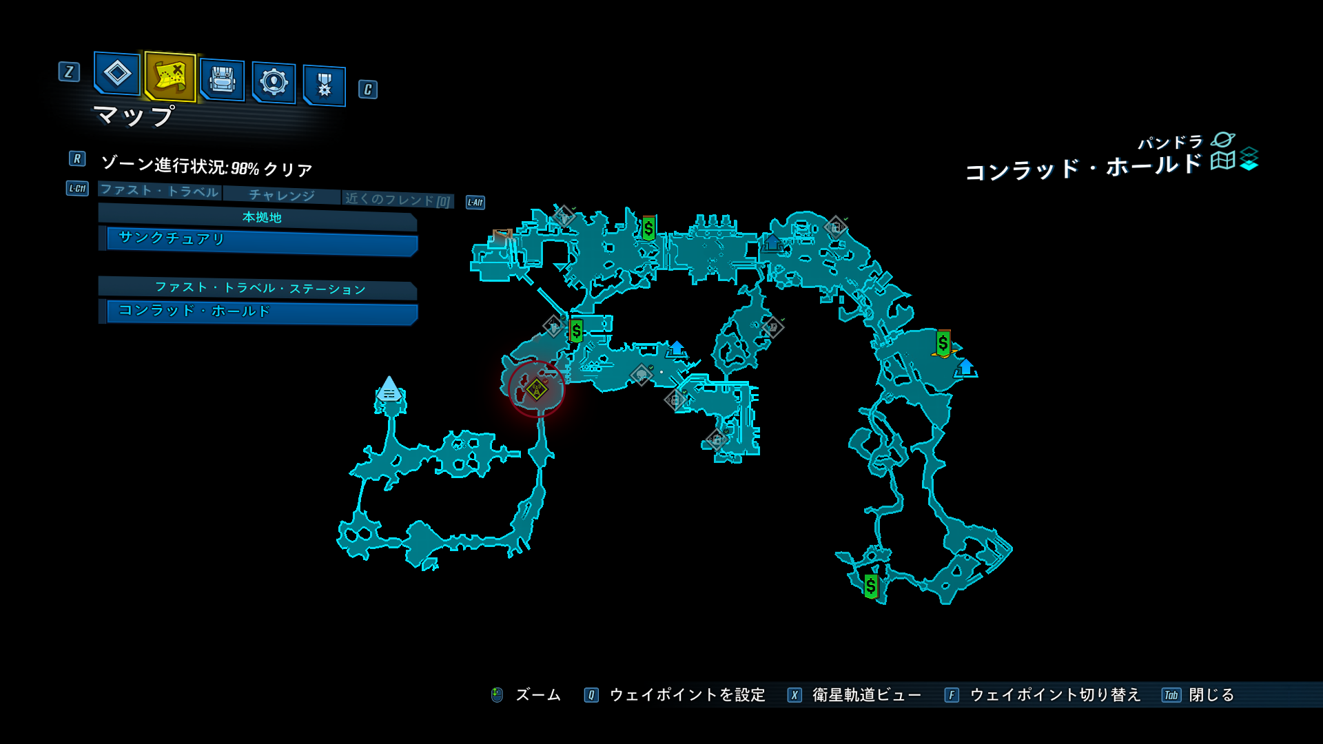 ラジオ塔の位置