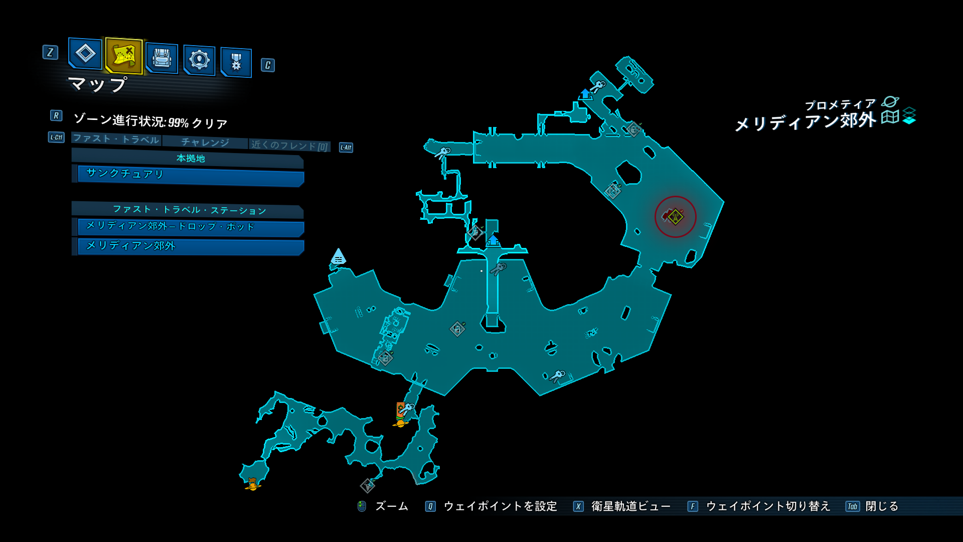 ラジオ塔の位置