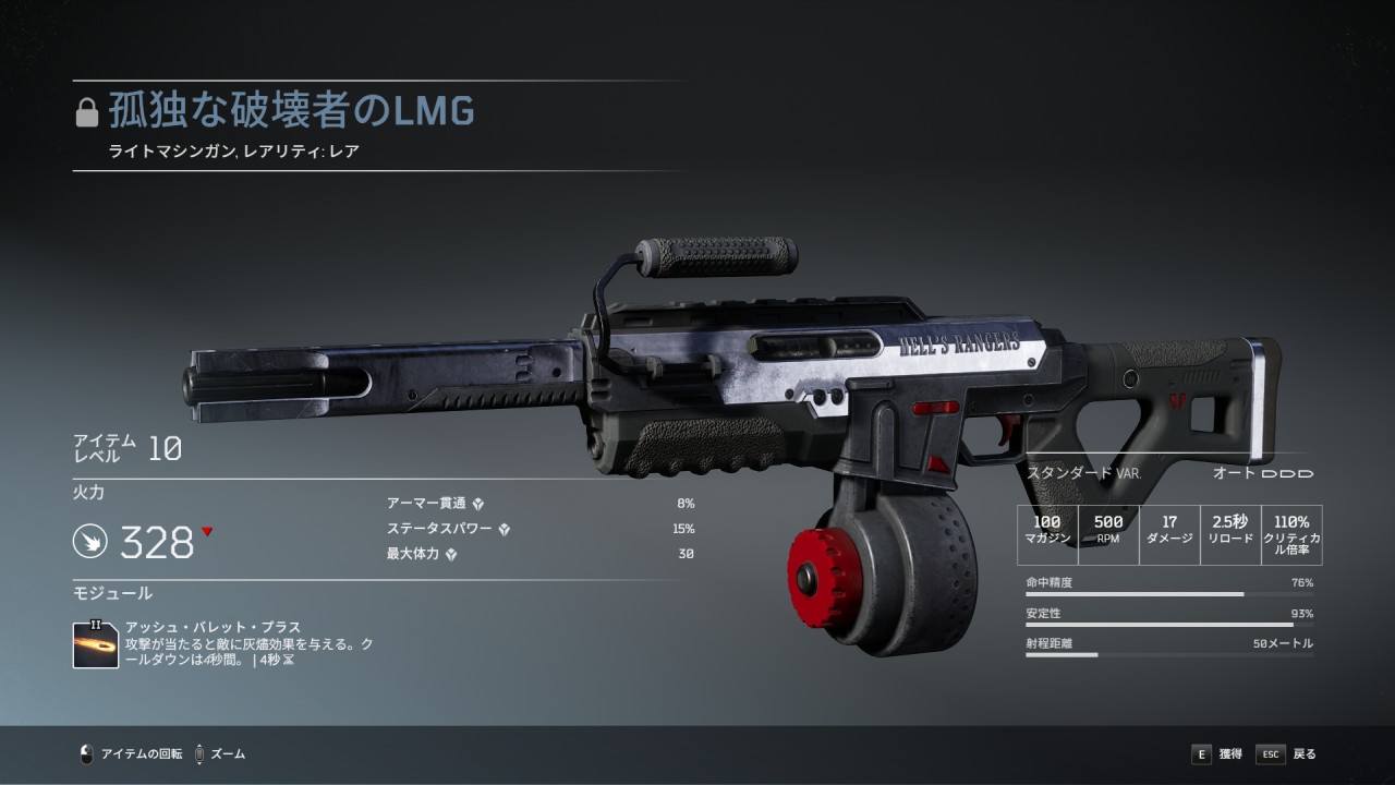 孤独な破壊者のLMG